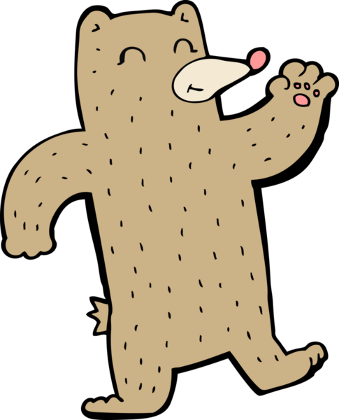 Bir insan tarafından çizilmiş bir çizgi film ayısı.