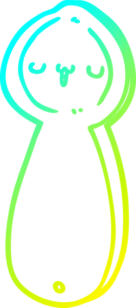 Bir insanın çizdiği çizgi film kaşığının soğuk gradyan çizgisi.