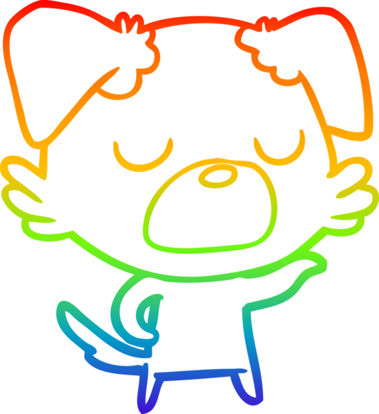 gökkuşağı gradyan çizimi bir insan tarafından çizilmiş bir çizgi köpek