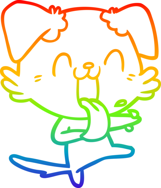 Gökkuşağı gradyan çizgi çizimi Bir insan tarafından çizilmiş nefes nefese bir köpek