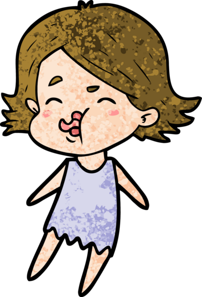 Bir insan tarafından çizilen karikatür kızı.