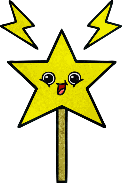 Bir insan tarafından çizilmiş sihirli bir değneğin retro grunge dokusu