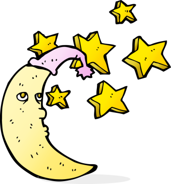 Bir insan tarafından çizilmiş uykulu ay karikatürü