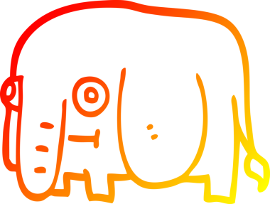 Bir insan tarafından çizilmiş karikatür fili çizimi