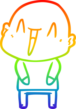 gökkuşağı gradyan çizimi mutlu bir çizgi kel adamın çizimi bir insan tarafından çizildi