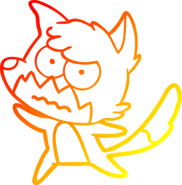 Bir insan tarafından çizilmiş kızgın tilki çizgi çizimi.