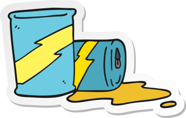 Bir insan tarafından çizilmiş karikatür soda kutusunun etiketi.