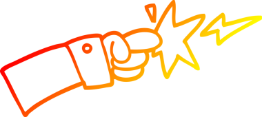 Bir insan tarafından çizilmiş bir çizgi filmin sıcak gradyan çizimi