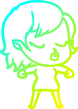 Soğuk gradyan çizgisi, bir insan tarafından çizilmiş şirin bir vampir kız çizgi filmi.