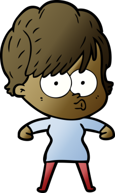 Bir insan tarafından çizilmiş karikatür kadın.