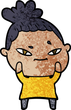 Bir insan tarafından çizilmiş karikatür kadın.