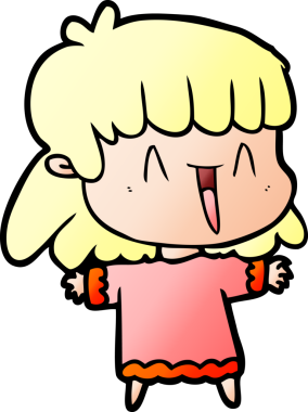 Bir insan tarafından çizilmiş karikatür kadın.