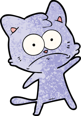 bir insan tarafından çizilmiş sinirli bir kedi.