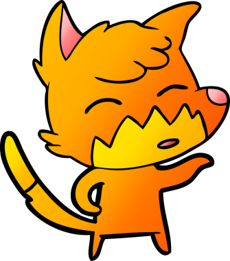 bir insan tarafından çizilmiş tilki çizgi filmi