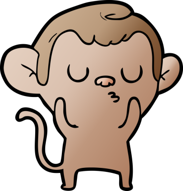 Bir insan tarafından çizilmiş çizgi maymun.