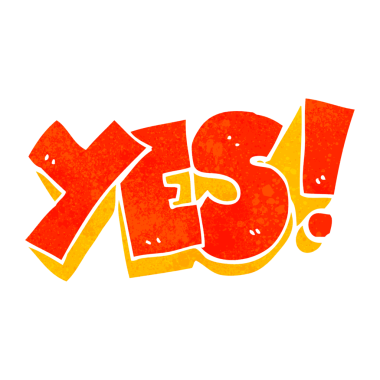 El yazması retro karikatür evet bir insan tarafından çizilmiş.