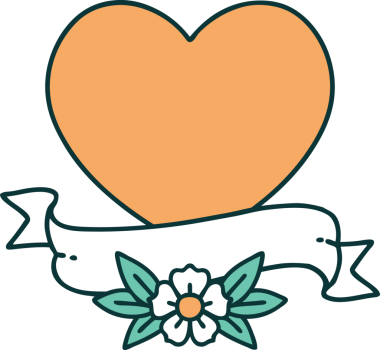 Bir insan tarafından çizilmiş kalp ve bayrağın ikonik dövme şekli