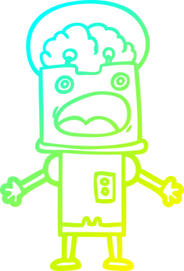 Bir insan tarafından çizilmiş soğuk gradyan robot çizimi