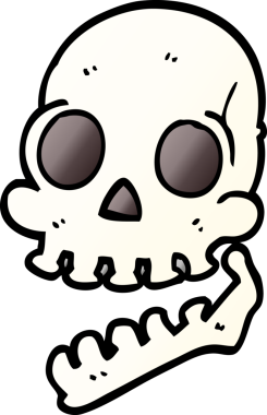 Bir insan tarafından çizilmiş karalama kafatası.