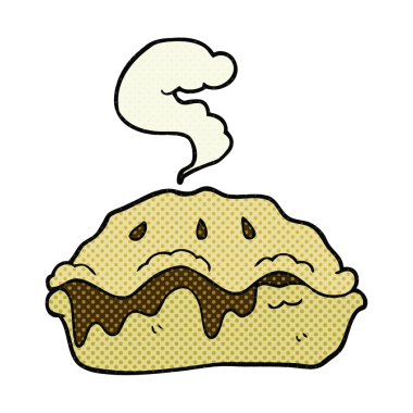 Bir insan tarafından çizilmiş serbest çizim sıcak turta.