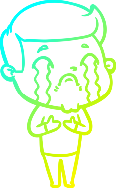 Bir insan tarafından çizilmiş ağlayan bir çizgi film karakteri çizimi.