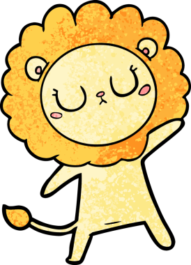 Bir insan tarafından çizilmiş çizgi film aslanı.