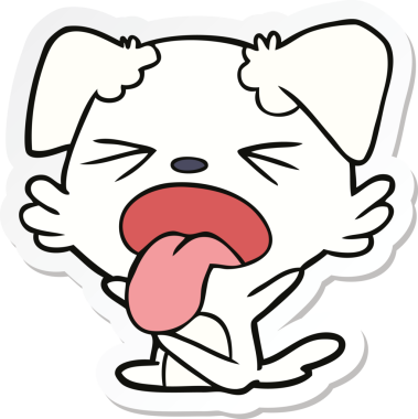 Bir insan tarafından çizilmiş öfke nöbeti geçiren bir köpeğin çıkartması.