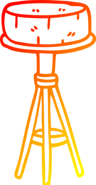 Bir insan tarafından çizilmiş bir kahvaltı taburesinin sıcak çizgi çizimi