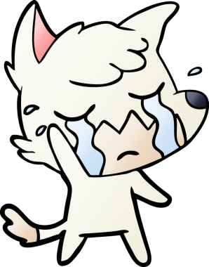 Bir insan tarafından çizilmiş ağlayan tilki çizgi filmi.