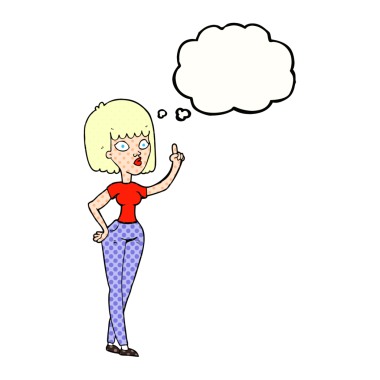 Bir insan tarafından çizilmiş fikirli serbest çizim baloncuk kadın.