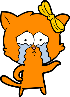 Bir insan tarafından çizilmiş çizgi film kedisi.