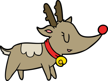 Bir insan tarafından çizilmiş karikatür Noel geyiği.