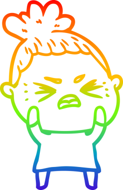 Bir insan tarafından çizilmiş kızgın bir karikatür çizimi.