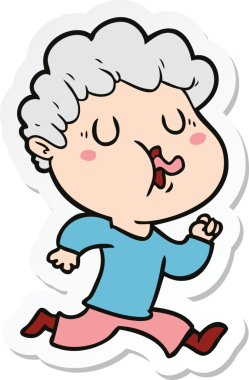 Bir insan tarafından çizilmiş şarkı söyleyen bir çizgi film karakterinin çıkartması.