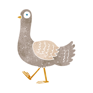 Bir insan tarafından çizilmiş serbest çizgi film güvercini.