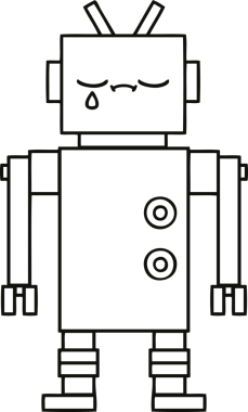 Bir insan tarafından çizilmiş robot çizimi