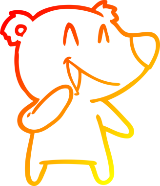 Bir insan tarafından çizilmiş gülen ayı karikatürü.