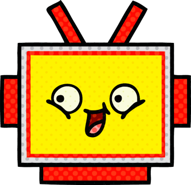 Bir insan tarafından çizilmiş robot kafanın çizgi romanı.