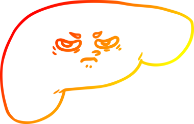 Bir insan tarafından çizilmiş karaciğerin sıcak gradyan çizimi