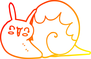 Bir insan tarafından çizilmiş sevimli bir salyangoz çizimi.