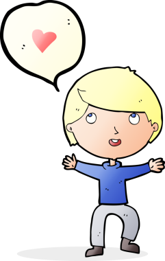 Bir insan tarafından çizilmiş aşık bir çizgi film adamı.