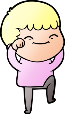 Bir insan tarafından çizilmiş mutlu çocuk çizgi filmi.