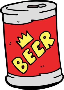Bir insan tarafından çizilmiş bira kutusu.