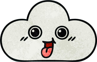 Bir insan tarafından çizilmiş eski grunge desenli bir bulut.