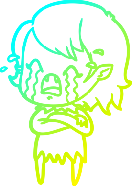 Bir insan tarafından çizilmiş ağlayan vampir kız çizgi filmi.