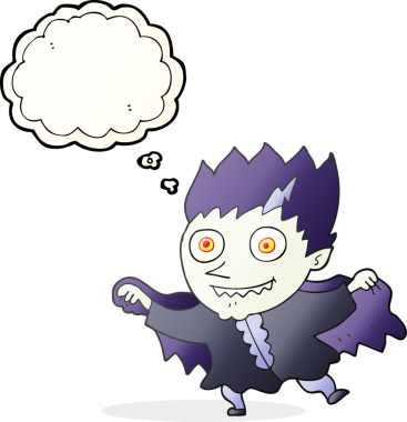 Bir insan tarafından çizilmiş serbest çizim balon karikatür vampiri