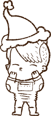 Bir insan tarafından çizilmiş Noel Astronotu Kömür Çizimi