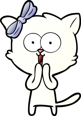 Bir insan tarafından çizilmiş çizgi film kedisi.