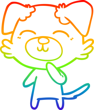 gökkuşağı gradyan çizgi çizimi bir insan tarafından çizilmiş çizgi köpek düşüncesi