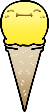 gradyan gölgeli karikatür mutlu dondurma bir insan tarafından çizildi